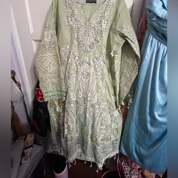 Sage green Pakistani outfit - Picture 2 of 12